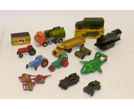 Post war Boxed and Playworn Vehicles, A collection of private, commercial and military vehicles, including boxed 677 Dinky ar