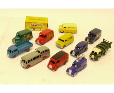 Dinky Repainted Commercial Vehicles and Atlas Editions, A group of ten repainted models including Trojan vans ( Oxo, Chivers 