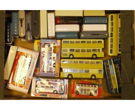 Buses Coaches and Trams,  A collection of vintage vehicles unboxed by Corgi and EFE, together with four boxed Silver Jubilee 