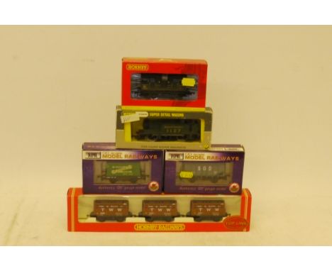 Wrenn 00 Gauge Tank Locomotive and Hornby and Dapol Wagons, Wrenn SR green 0-6-0 Tank No 1127 (in incorrect Utility Van box),
