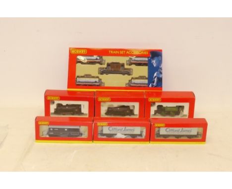 Hornby (China) OO Gauge Small Steam Locomotives and Freight Stock, including two R2597 Collector's club 0-4-0ST's 'Queen Eliz