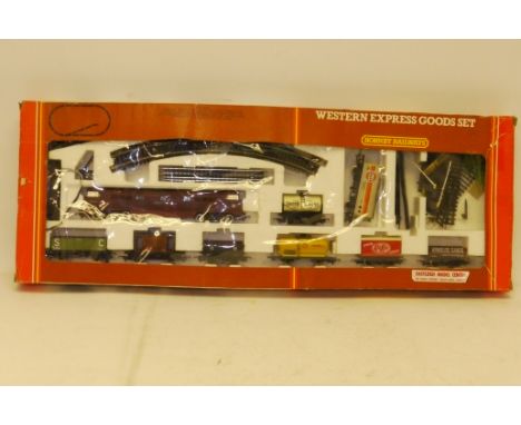 A Hornby (Margate) 'Western Express' Goods Set, ref R538, with 'Western Courier' diesel locomotive in crimson, eight wagons, 