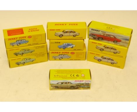 Atlas Editions Dinky, A boxed group of ten models including vintage private vehicles by Opel, Panhard, Borgward, (513, 542, 1