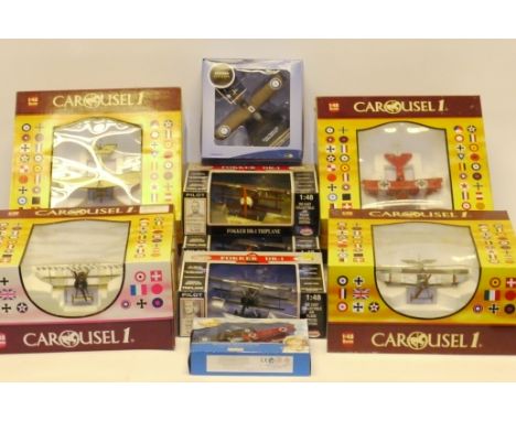 First World War Aircraft Models, A boxed collection comprising, 1:48 scale models by Carousel 1, (4) Corgi Aviation Archive, 