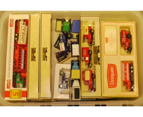 Lledo Days Gone, A boxed collection of mostly Lledo vintage commercial models with branding, and others similar, together wit