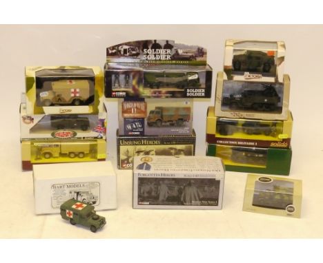 Boxed Military Models, A group of vintage vehicles, 1:43, 1:76 and 1:50 scale including examples by Verem, Solido, Victoria, 