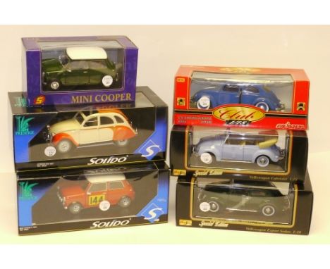 Volkswagen Citreon and Mini Cooper 1:18 and 1:16 scale Vehicles, A boxed collection including, 1:18 scale, Maisto special edi