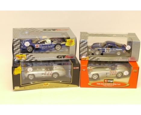 Burago and Maisto Competition Models, A boxed group of 1:18 scale models, comprising,  a Burago 34094 Mercedes Benz 300 SLR M