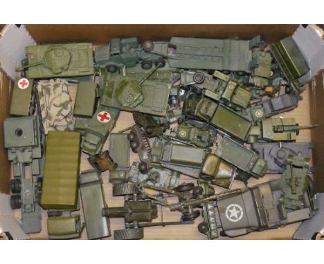 Playworn/Restored/Repainted  Military Vehicles, A collection of pre and post war vehicles including examples by Dinky, Corgi,