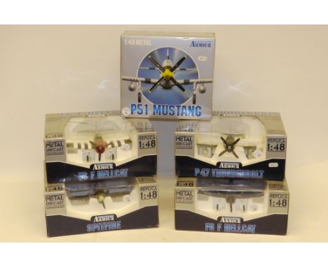 Armour Collection WWII Aircraft, A boxed group of 1:48 scale allied aircraft, comprising, 98176/98177 F6 F Hellcat, 98149 P47