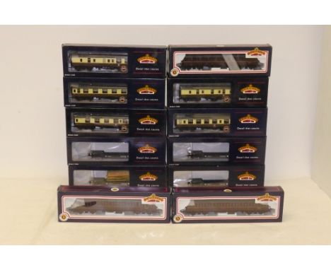 Bachmann OO Gauge Coaching and Bogie Freight Stock, including five assorted Western Region BR mk 1 coaches, 3 suburban coache
