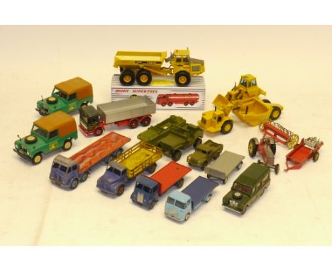 Commercial and Military Vehicles, Vintage and modern examples, including  Britains 1975 S.W.B. landrover (2),  four playworn 