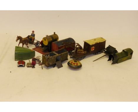 A Bowman Model 180 Live Steam Stationary Engine with Assorted Incomplete Trains and Toys,  the engine a small single-cylinder