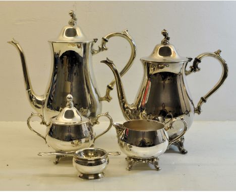 A modern plated four piece Tea and Coffee Set, a quantity of plated Cutlery, etc. 