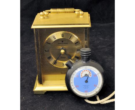 A modern Junghans quartz Carriage Timepiece in gilt metal case, and Yachting Timer. 