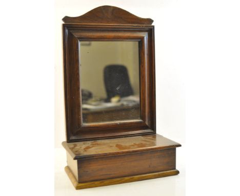 A small oak upright swing Toilet Mirror with glove box under. 