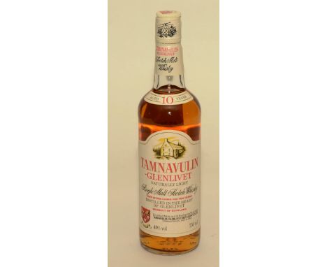 Tanavulin-Glenlivet 10 Year Old Naturally Light Single Malt Scotch Whisky, with original wrapping and box, level at lower nec