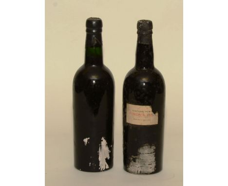 Fonseca Vintage Port 1950's, label torn to number of date, together with Dow's 1960 Vintage Port, no label (2)