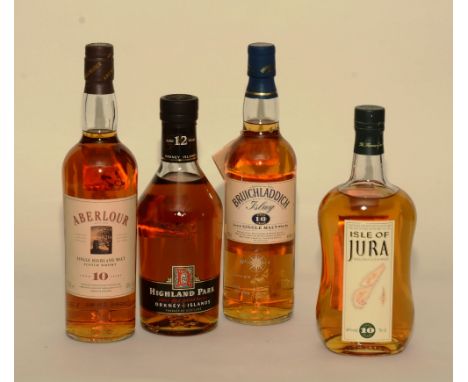 Bruichladdich 10 Year Old Islay Scotch Single Malt Whisky, 70cl, 40% vol, together with Highland Park 12 Year Old Single Malt