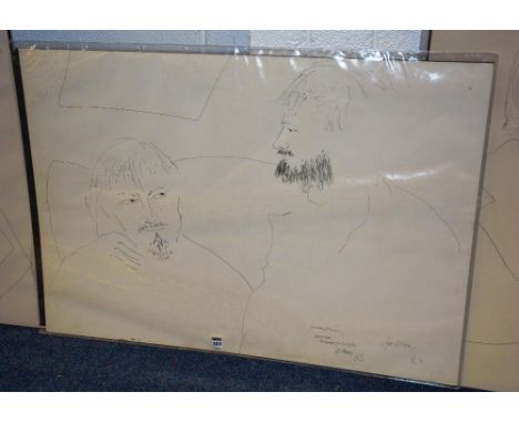 John Bellany CBE RA (Scottish 1942-2013) ARR
'Graham & Morris, Dublin Street Memories of a Lovely Day'
Ink, signed '83 for Ei