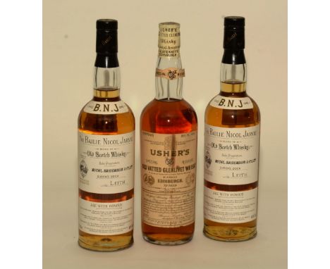 Usher's Special Reserve Old Vatted Glenlivet Whisky, blended Edinburgh 70 proof, 26 2/3fl.oz, level at lower neck, together w