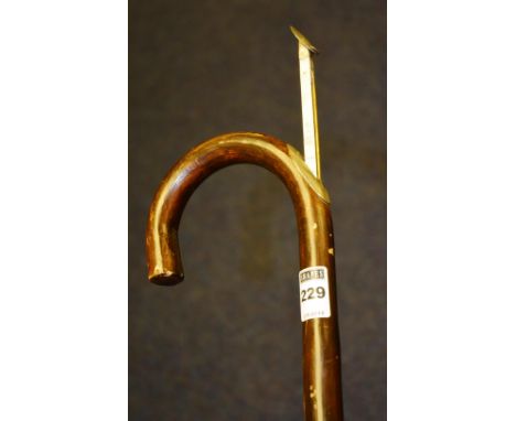 A horse measuring stick, in the form of a walking stick, 98cm long (not extended)