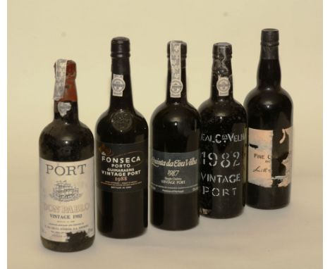 Real Companhia Velha 1982 Vintage Port, together with Fonseca 1988 Vintage Port, 20.5% vol, 75cl, Quinta Da Eira Velba 1987 V