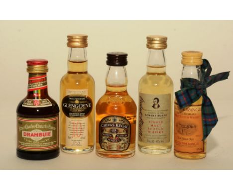 A quantity of whisky miniatures and liqueurs, to include Glenfarclas 10 Year Old, Oban 14 Year Old and Deanston 12 Year Old C