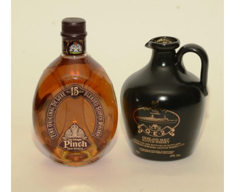 QEII Highland Malt Scotch Whisky, distilled and bottled by Morrison Bowmore, in ceramic flagon with stopper, 75cl, 43% vol, i