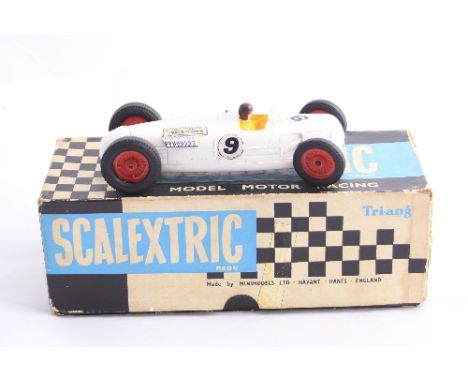 A BOXED TRIANG SCALEXTRIC, C96 Auto Union vintage racing car, white with red hubs, racing number 9