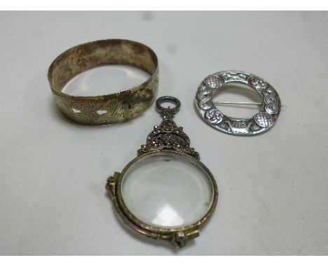 LORGNETTES, a bangle and a brooch (3)