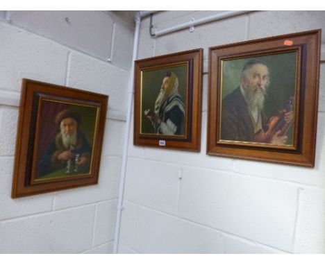 THREE CONTEMPORARY OILS ON PANELS, depicting religious figures, signed K. Szewczenko, each approximately 29.5cm x 24cm (3)