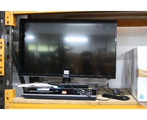 A SAMSUNG 28' LED TV, and a Philips DVD recorder (two remotes)