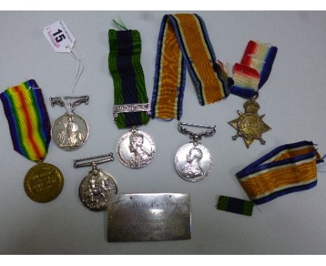 WWI MEDALS,a family collection of medals, comprising Indian Mutiny renamed to Apothecary C.M. Pettigrew I.S.M.D., engraved in