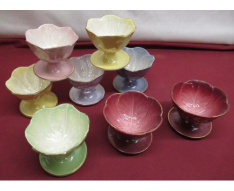 Six Maling leaf pattern dessert type ceramic bowls and two similar Beswick bowls (8) 