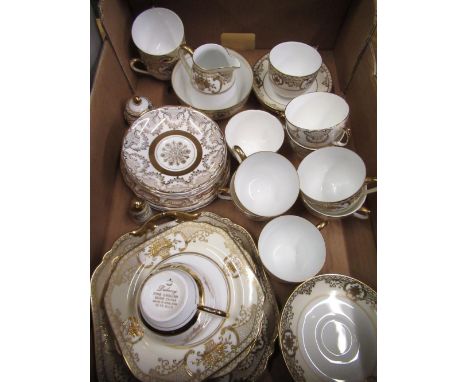 Noritaké gilded part tea service and a Dubarry 22kt gold gilded part tea service 