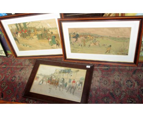 CECIL ALDIN
Mail coach outside the Bell Inn 
Print 
34 x 59cm

CECIL ALDIN
Hunting scene 
Print 
Dated 1900 in the plate
30 x