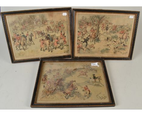 Three Pear's hunting prints. 