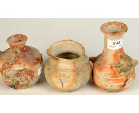 Three Janet Leach Pottery vases.  Condition report:
Good condition, no defects, surplus to original design.