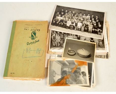 A quantity of ephemera relating to Trevor Corser's time at The Leach Pottery, to include photos of home life, gallery receipt