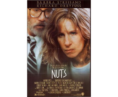 Vintage poster of the 1987 movie: Nuts starring Richard Dreyfusâ€™s and Barbara Streisand. Issued: 1987Dimensions: 27"L x 40"