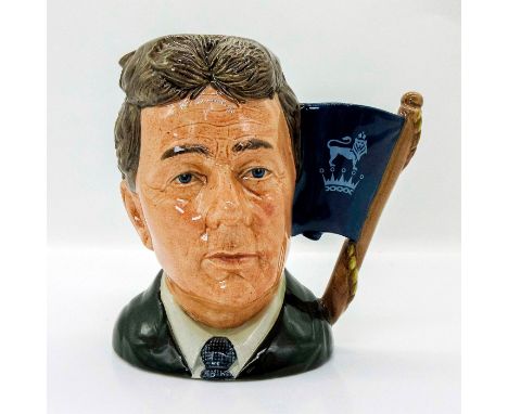 Black, brown, and blue coloration. Signed by Michael Doulton.This jug was manufactured in an edition of 9,500 pieces. It was 