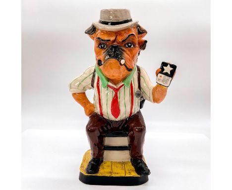 Limited edition hand decorated jug featuring a seated American bulldog officer with cigar in mouth. Kevin Francis backstamp. 