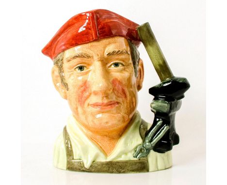 Salmon hat, white shirt, light brown apron.Series: Characters from Williamsburg. Royal Doulton backstamp. Artist: David B. Bi