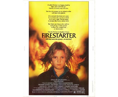 Vintage poster from the 1985 movie: Fire Starter starring drew Barrymore and David Keith. Issued: 1984Dimensions: 30"L x 40"H