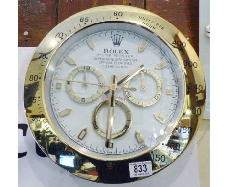 JEWELLERS ADVERTISING WALL CLOCK. Jewellers advertising chronograph wall clock 