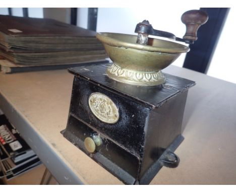 Vintage cast iron Kendrick and Son coffee grinder 