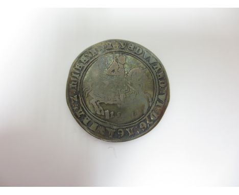Edward VI (1547-1553) fine silver issue (1551-3) Crown. Dated 1551, MM  Y .  Obv. showing King on horseback, R. shield on cro