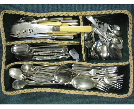 Six silver Coffee Spoons, matching Jam Spoon and Butter Knife, Sheffield 1909/10, pair of Jam Spoons, Sheffield 1909, George 