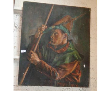 Oil on canvas portrait of Robin Hood, 30" x 25" canvas